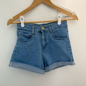 Blue Jean Shorts with gold details